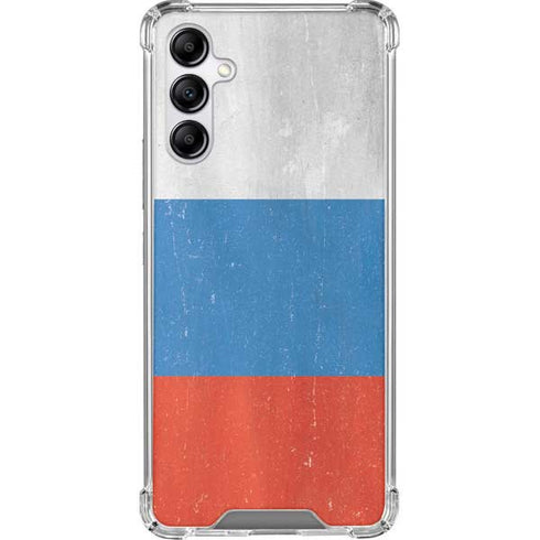 Russian Flag Distressed Galaxy A14 5G Clear Case
